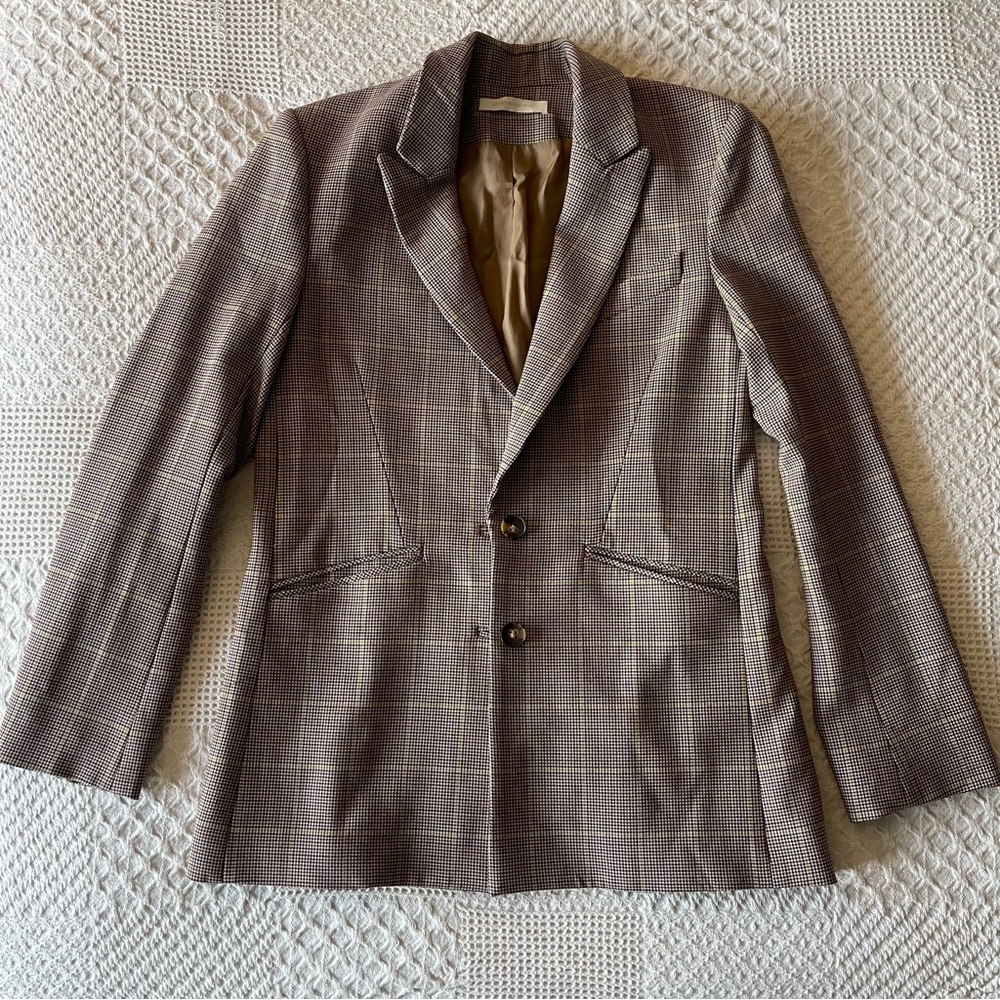 SIMKHAI Plaid Blazer with Button